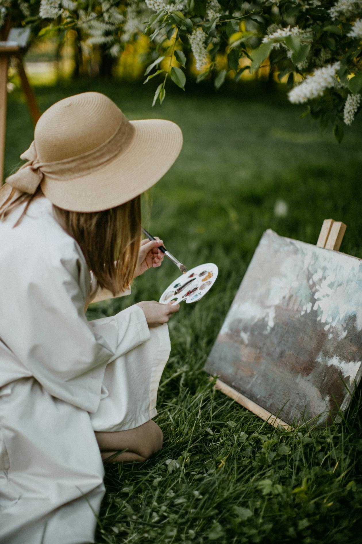 Watercolor painting tools and brushes for a creative hobby